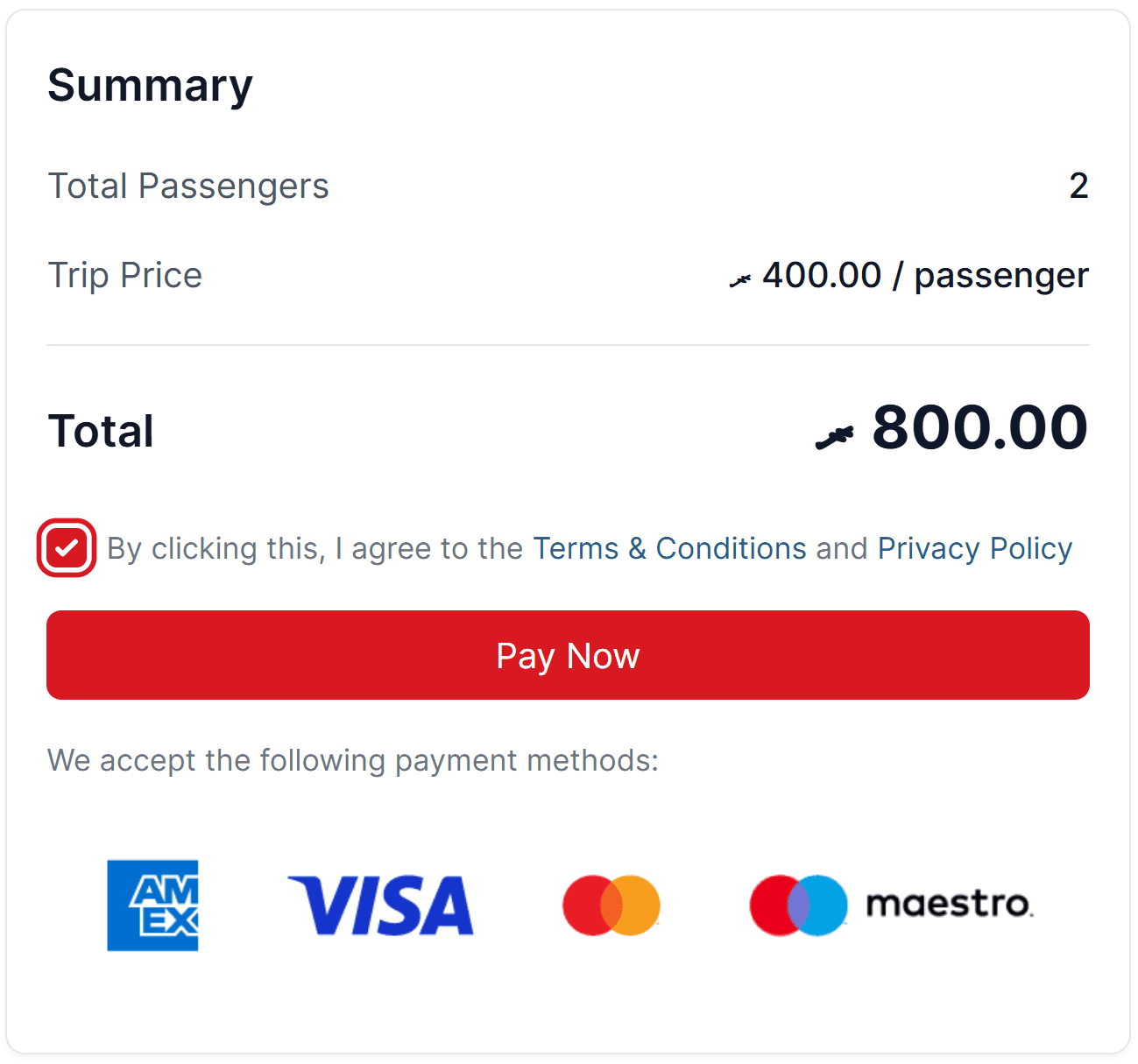 Multiple Payment Options